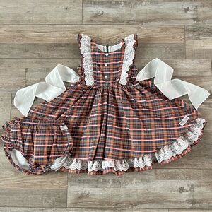 NWOT Bella & Omi Girls Fall Plaid Dress Size 7